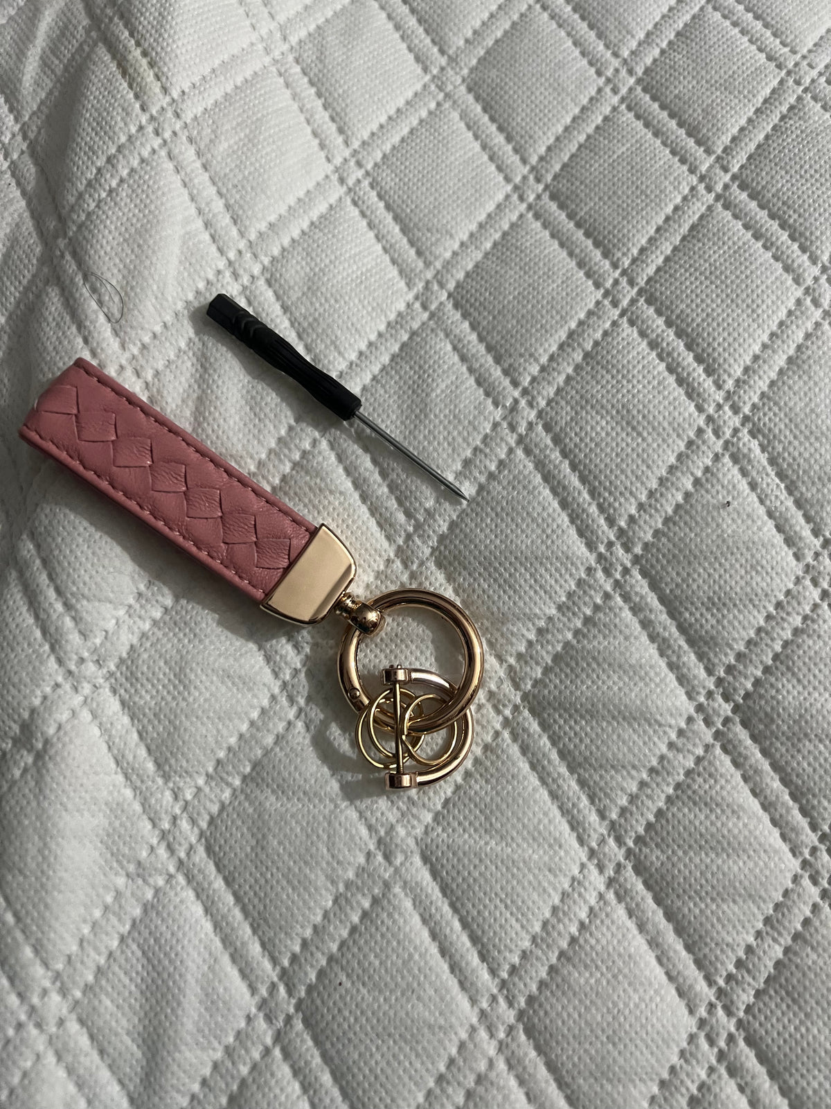 Leather car keychain
