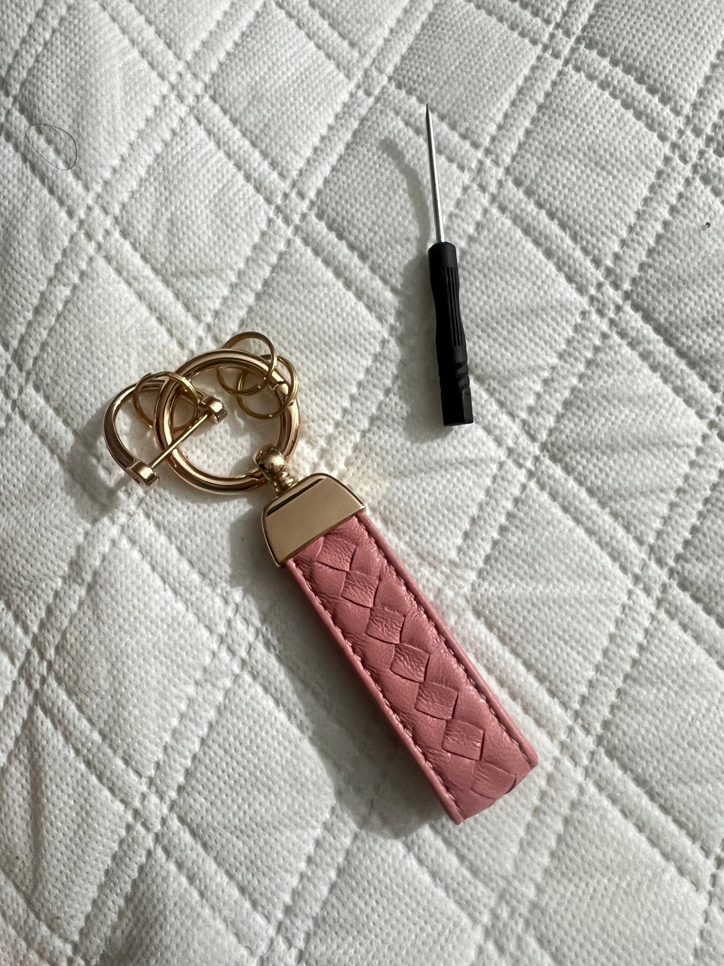 Leather car keychain