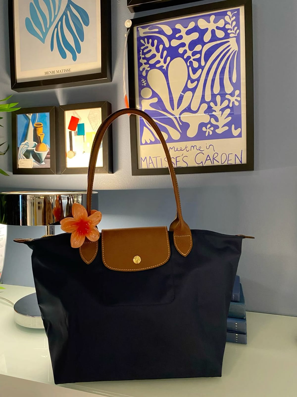 LONG CHAMP TOTE ( NAVY)