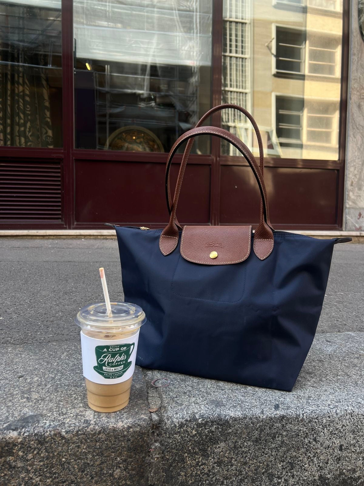 LONG CHAMP TOTE ( NAVY)