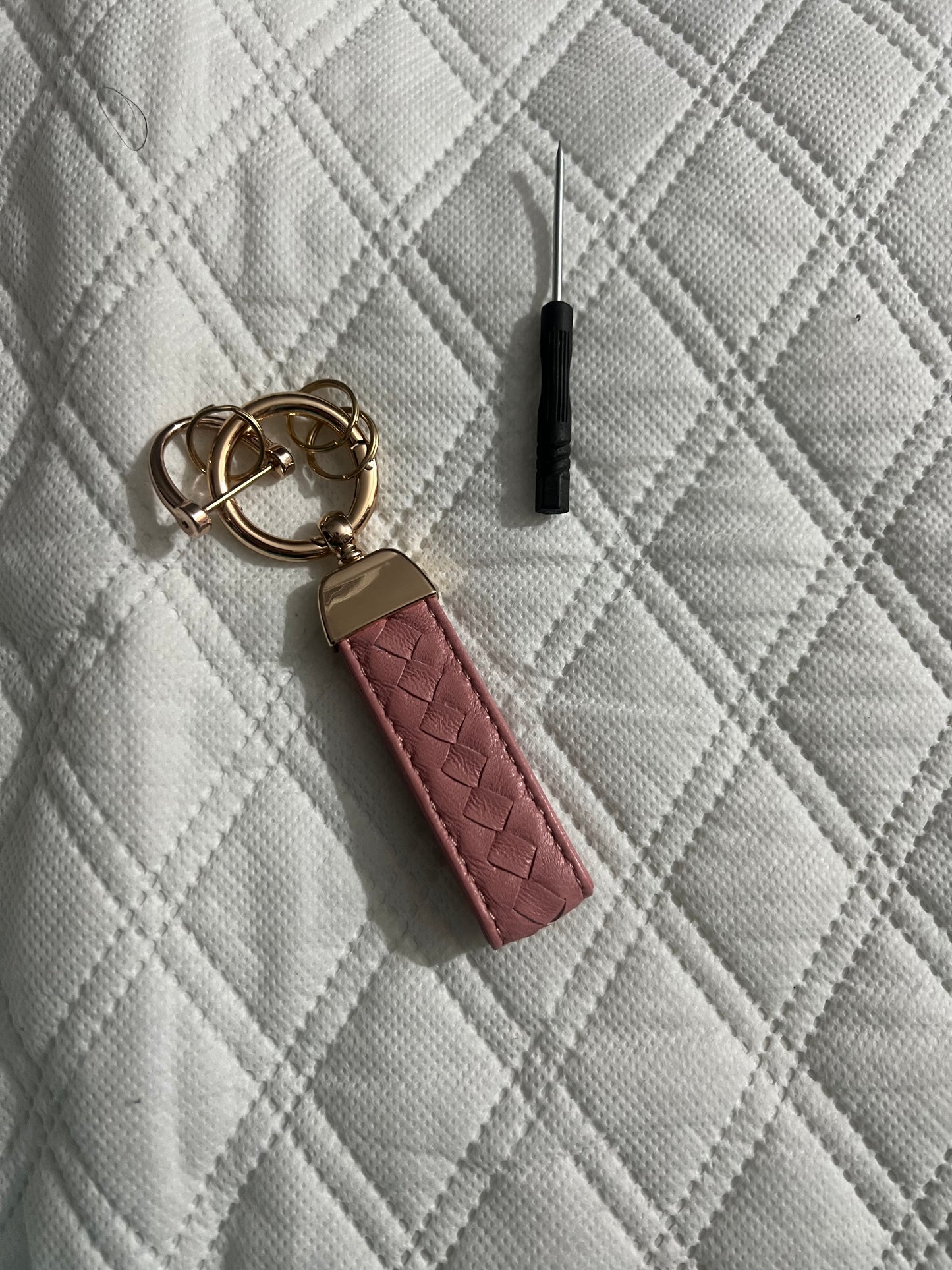 Leather car keychain