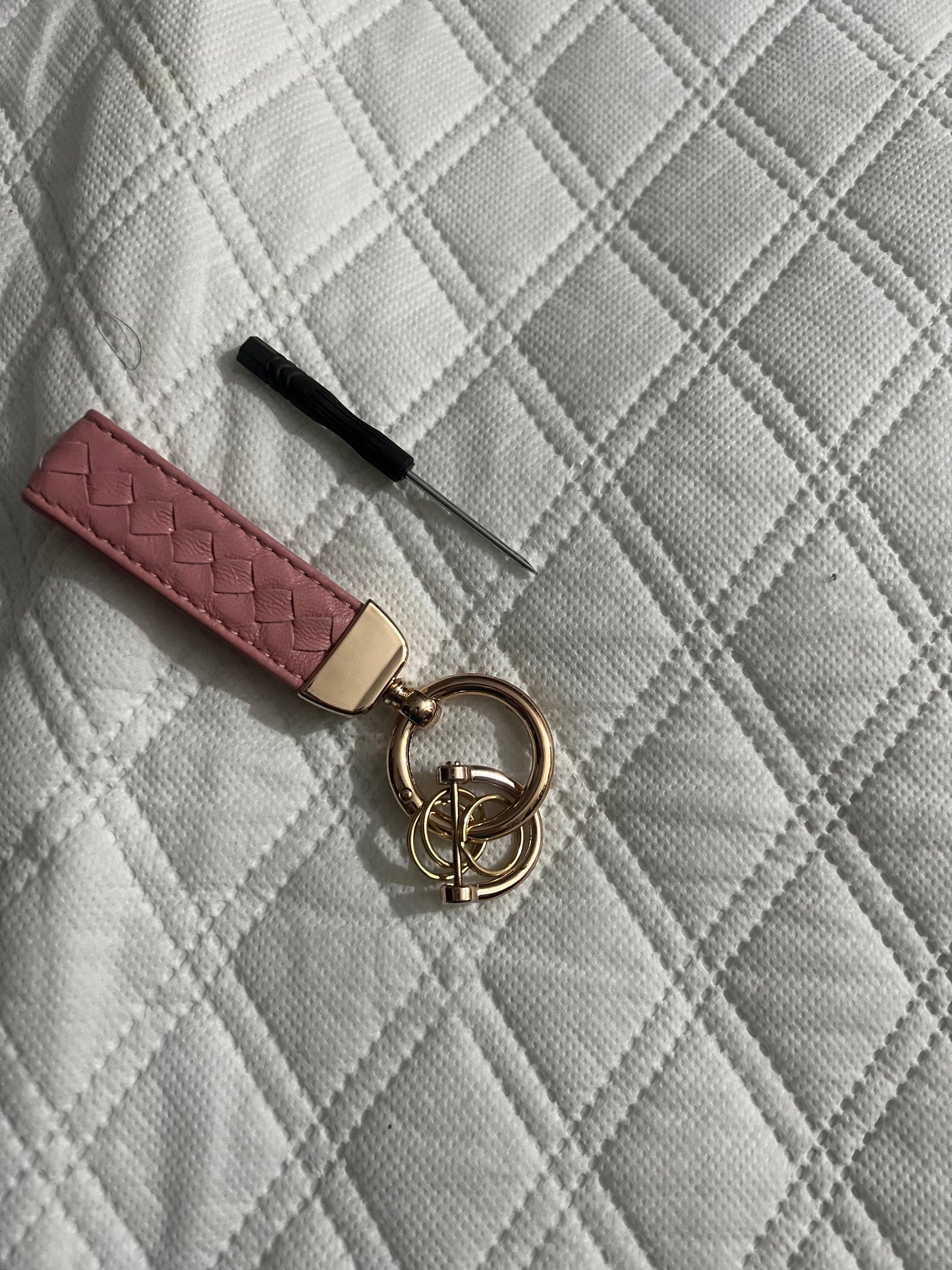 Leather car keychain