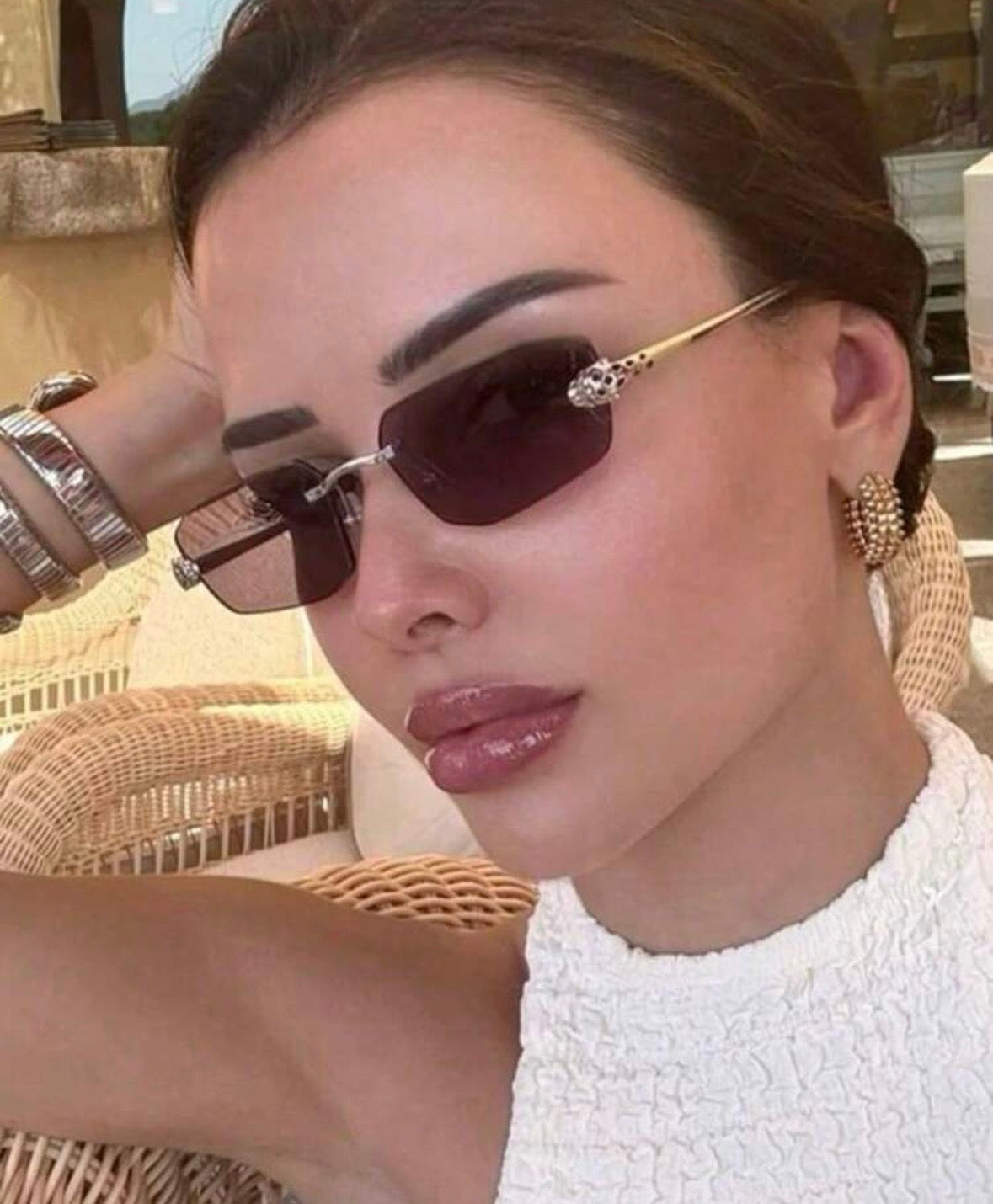 CARTIER UNISEX SUNGLASSES (brown )