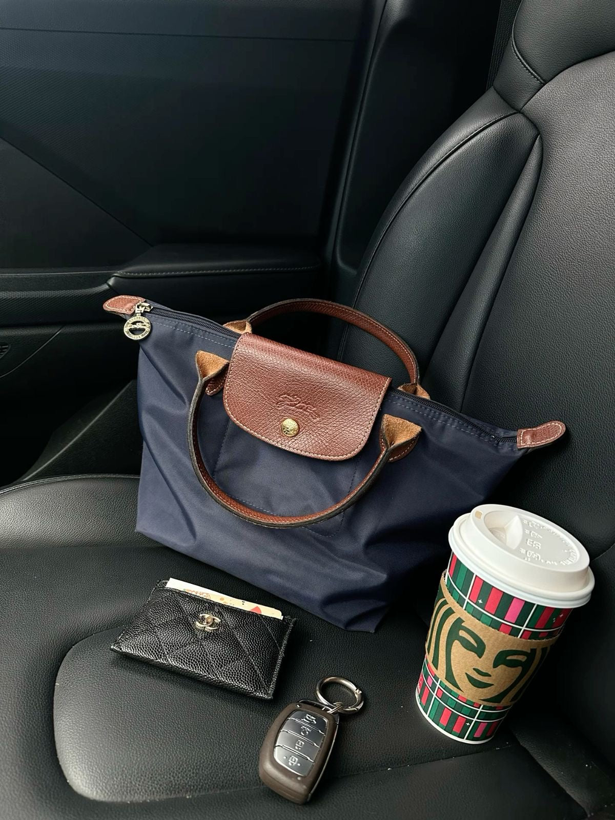 LONG CHAMP TOTE ( NAVY)